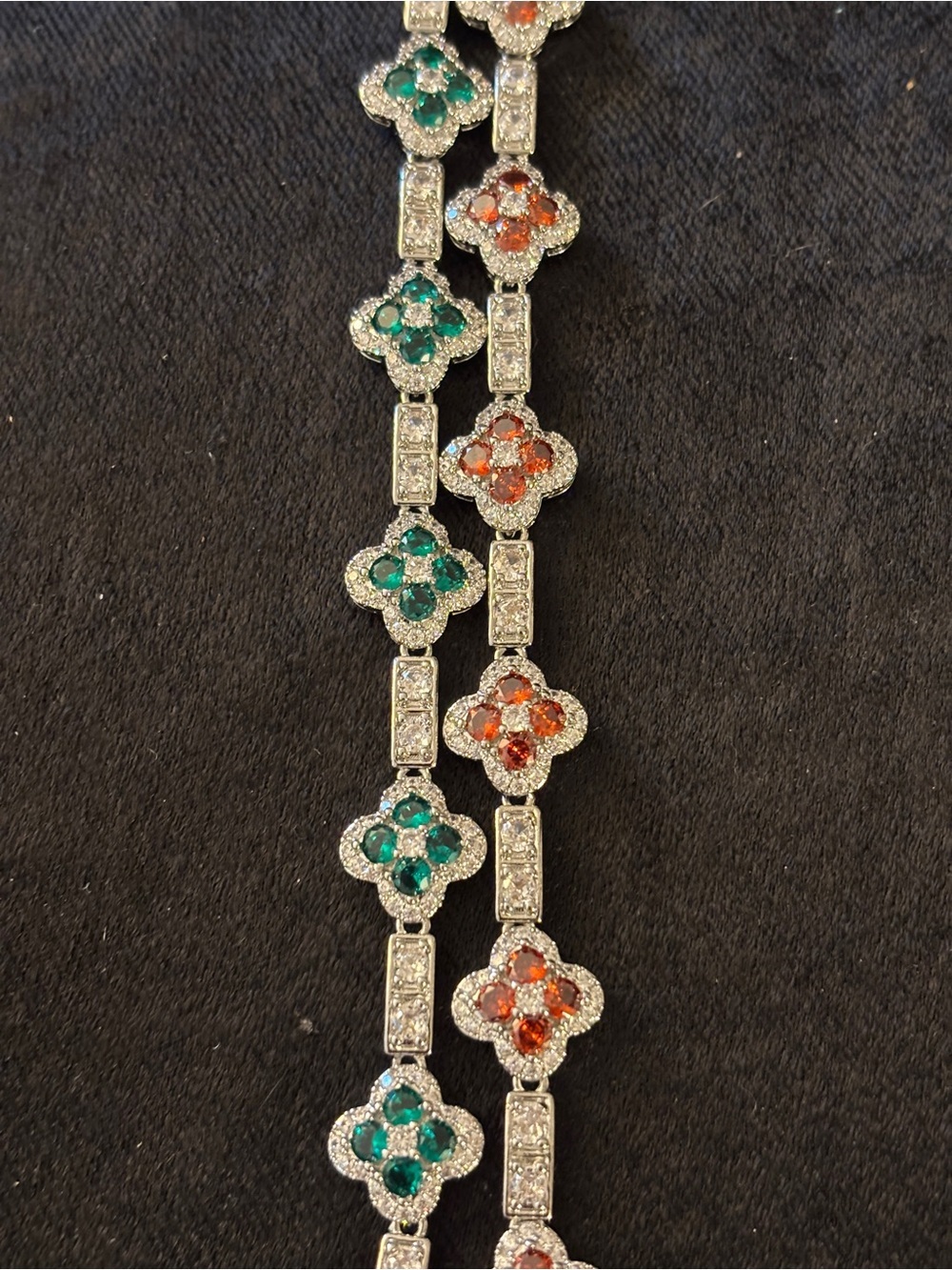 2 4.3mm Silver Tone Clover Station Link Bracelets 8in. - Picture 14 of 17